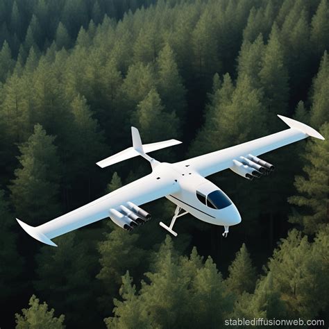 Fixed Wing Drone Reconnaissance Over Forest Stable Diffusion Online