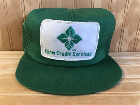 Vintage 80s K Brand Farm Credit Services Trucker Hat Farmer Cap Green