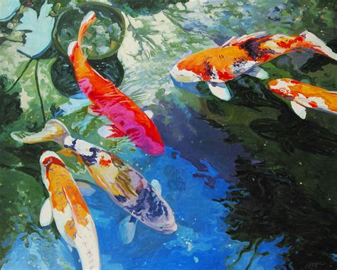 Koi Fish Paintings Koi Paintings Nature Paintings Koi Artwork