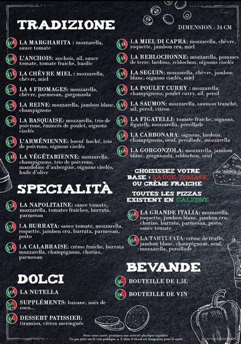 Carta De Casa Della Pizza Barjols Barjols