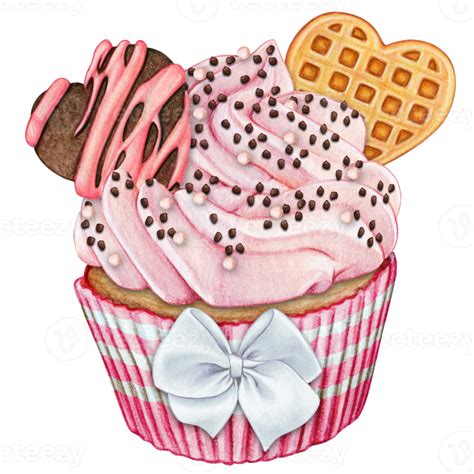 Watercolor Hand Drawn Cupcake 21381331 Png