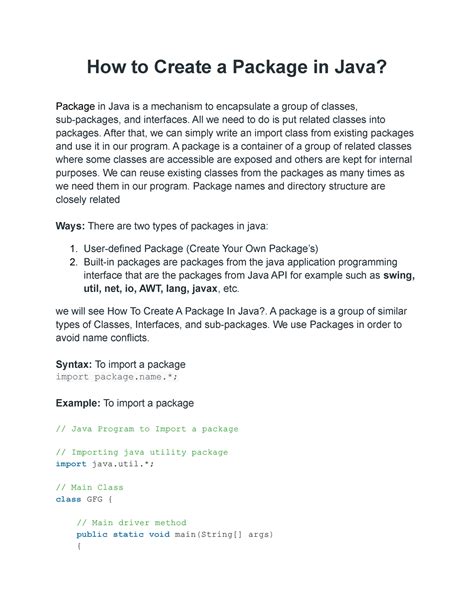 How To Create A Package In Java How To Create A Package In Java