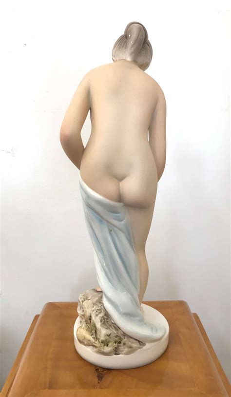 Very Large Art Deco Mid Century Italian Nude Figure By Ronzan Artedeco Online Antiques
