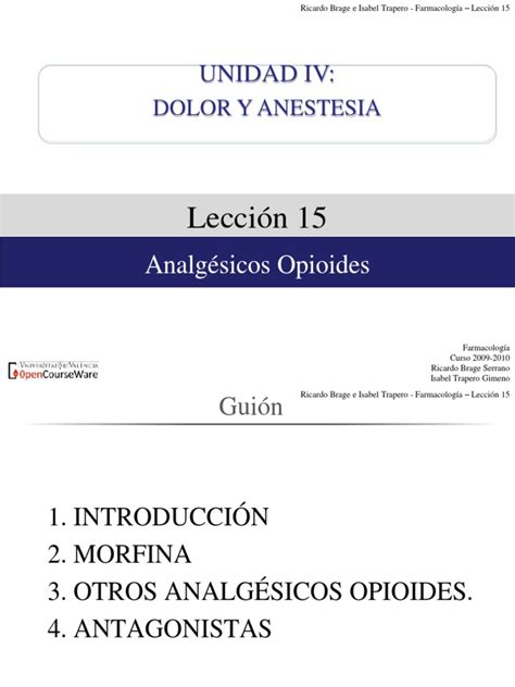 PDF Leccion15 Analgesicos Opioides DOKUMEN TIPS