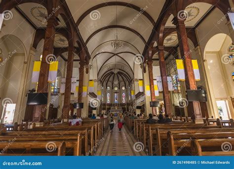 Baguio City, Philippines - Inside Our Lady of the Atonement Cathedral or Baguio Cathedral. Part ...