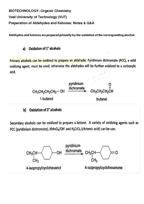 Solution Preparation Of Aldehydes And Ketones Studypool