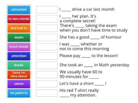 Destination B2 Unit 18 Phrases And Collocations Sentences Match Up