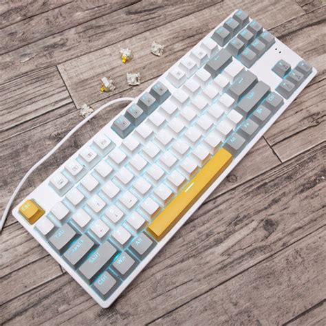 Jual E YOOSO Z 87 MECHANICAL KEYBOARD 87 KEY WHITE GREY SINGLE LIGHT