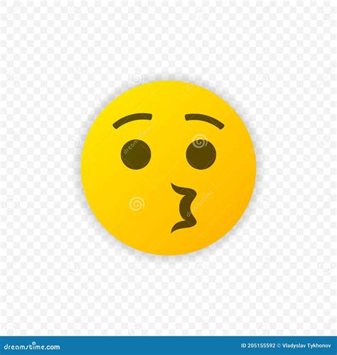 Whistling Emoticon Vector Icon Isolated Whistling Emoji Symbol Vector