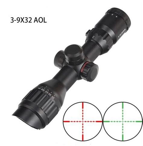 X Aol Riflescope Red Green Mil Dot Illuminated Scope Sight Rifle