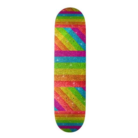 Sparkly Lgbtq Rainbow Glitter Gay Pride Sparkles Skateboard Zazzle