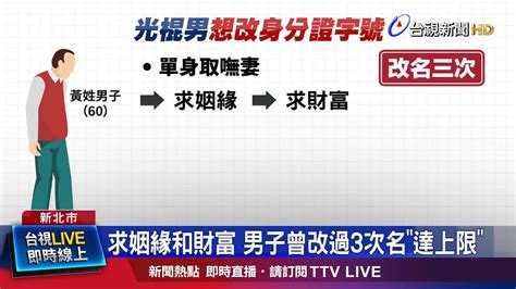 求姻緣和財富 男子曾改過3次名達上限 Youtube