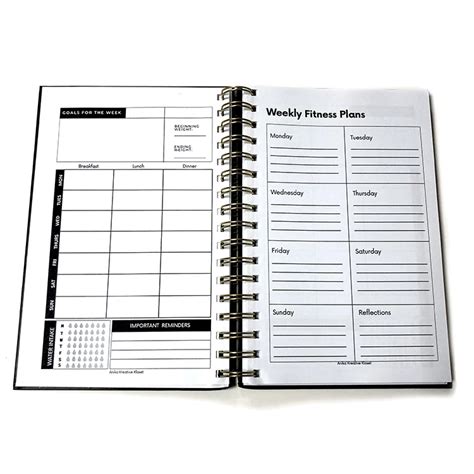 Matte Black Hardcover Fitness Planner Cahier Fourniture Scolaire En