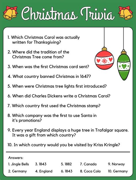 Christmas Trivia With Answers 15 Free Pdf Printables Printablee