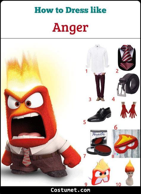 Anger Costume From Inside Out For Cosplay Halloween Inside Out