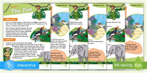 All About The Zoo Differentiated Reading Comprehension