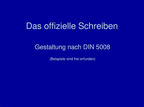 Das Offizielle Schreiben Ppt Herunterladen