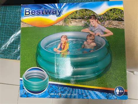 BESTWAY Metallic 3 Ring Inflatable Pool 1 5m X 53cm Hobbies Toys