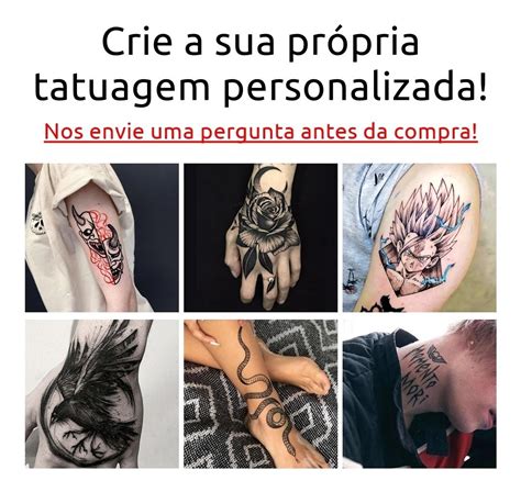 Tatuagem Tempor Ria Personalizada Fake Tattoo Envio Imediato