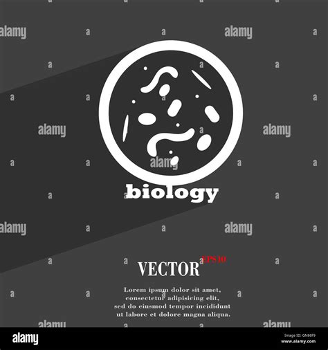 bacteria and virus disease, biology cell under microscope symbol Flat ...