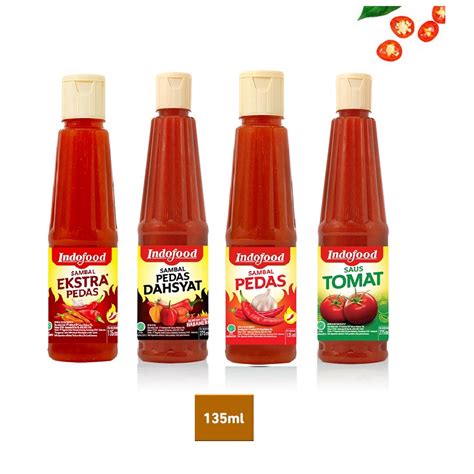 Indofood Saos Sambal Pedas Extra Pedas Dahsyat Saos Tomat Ml