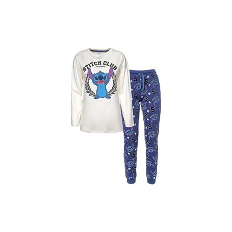 Disney Pigiama Lungo Donna Lilo E Stitch Maglia E Pantalone In Cotone