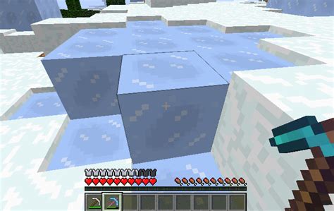 Minecraftプレイ日記 マインクラフト Ver 17 の新要素紹介 氷塊ブロックpacked Ice氷の平原バイオームice