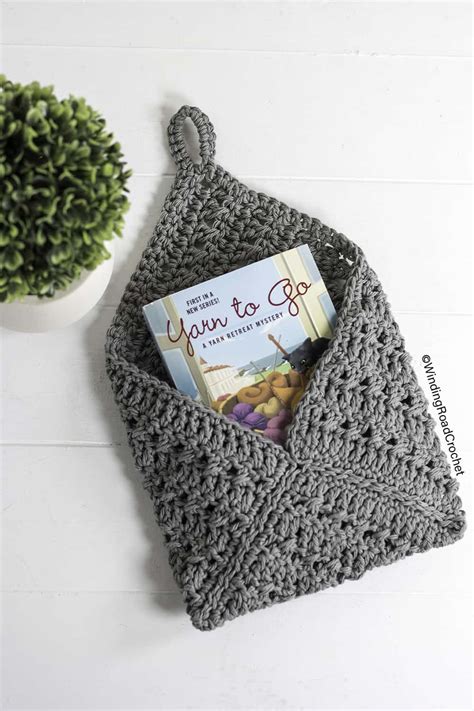 Hanging Wall Basket Free Crochet Pattern Winding Road Crochet