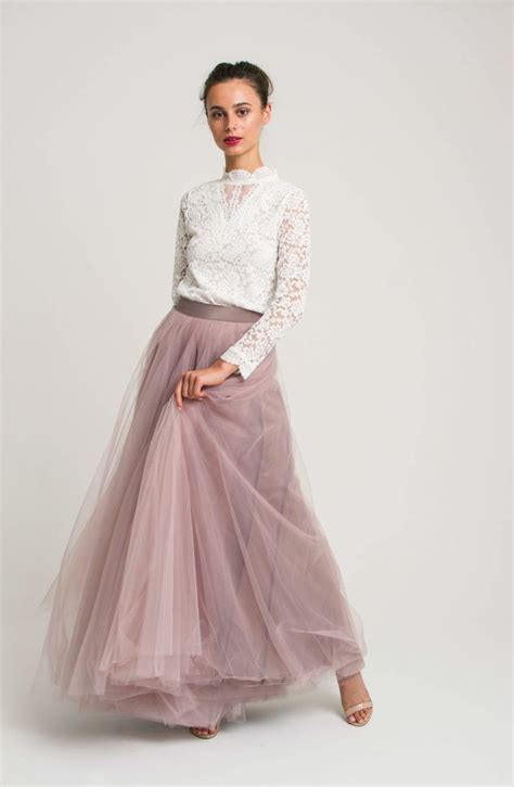 Bridal Skirt Tulle Wedding Tulle Skirt Women Purple Tulle Maxi Skirt