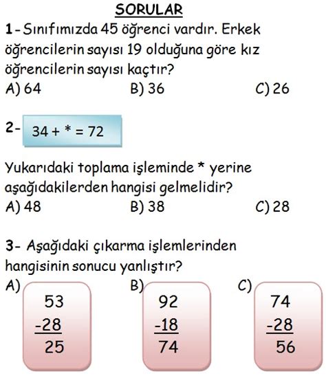 Sinif Matematik D Nem Yaz L S Nav Sorular Matematik Tr