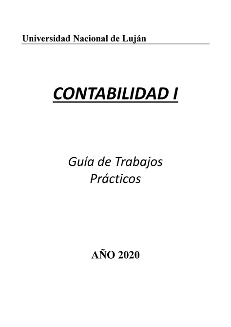 Guia Tp Contabilidad Guia De Tp Universidad Nacional De Luj N