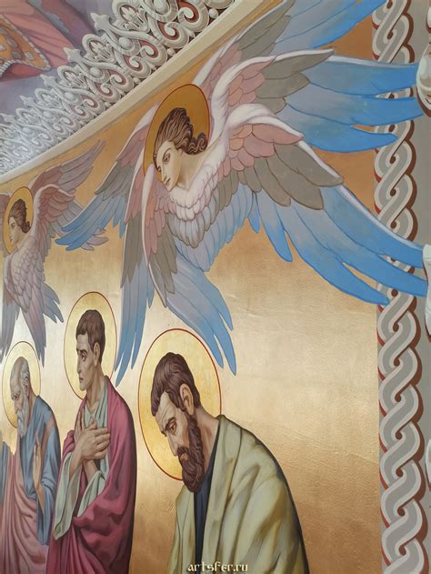 Евхаристия апостолов - фрагмент росписи алтаря храма преподобномученицы ...