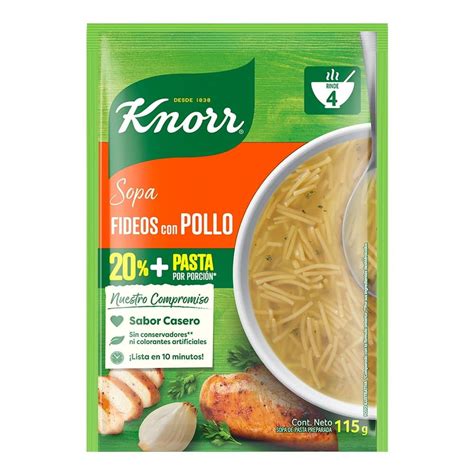 Sopa Knorr Fideos Con Pollo 115 G Walmart