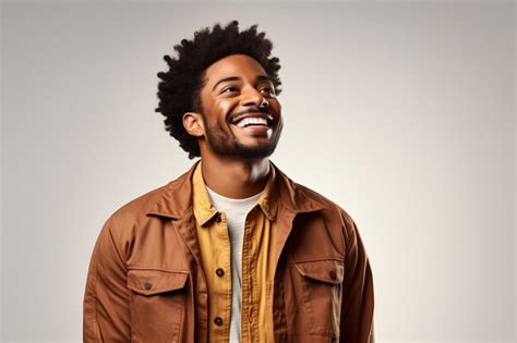 Premium AI Image Confident AfroAmerican Man Isolated On A White