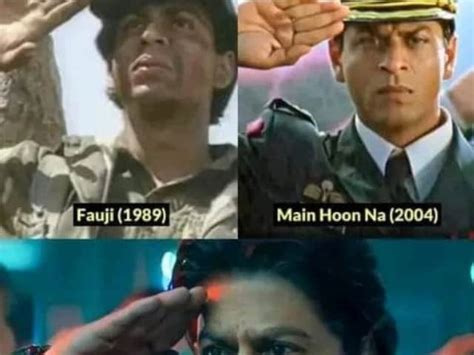 Srk Emotional Over Collage Of Him Doing The Salute In Fauji Mai