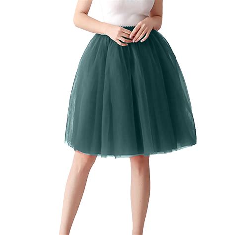 Gzwyht Skirts For Women Midi Skirt Womens High Waist Pleated Mesh