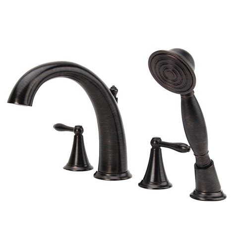 Fontaine Montbeliard 2 Handle Deck Mount Roman Tub Faucet With Handshower In Oil Rubbed Bronze