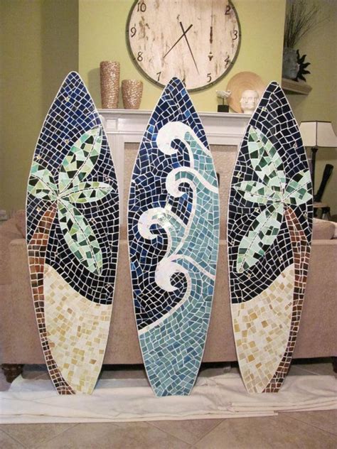 Wood Mosaic Surfboard Wall Hanging Surfboard by LucyDesignsonline ...