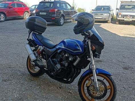 Купить б у Honda CB 400 Super Four карбюратор 6 передач во Владимире синий naked bike 2000 года