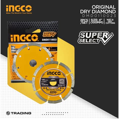 Ingco Pcs Wet And Dry Diamond Disc For Angle Grinder Cutting Tiles