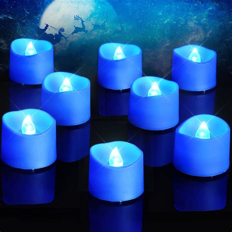 Amazon Homemory Blue Tea Lights Candles Battery Operated 200 Hour