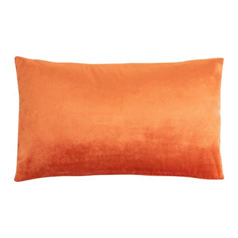 Burnt Orange Velvet Linen Rectangular Cushion Cover 30cm X 50cm