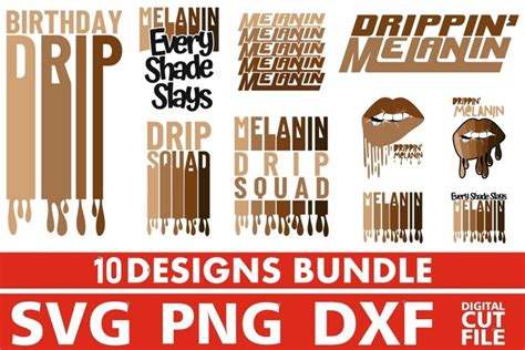 10x Melanin Designs Bundle Svg Black Woman Svg Biting Lips