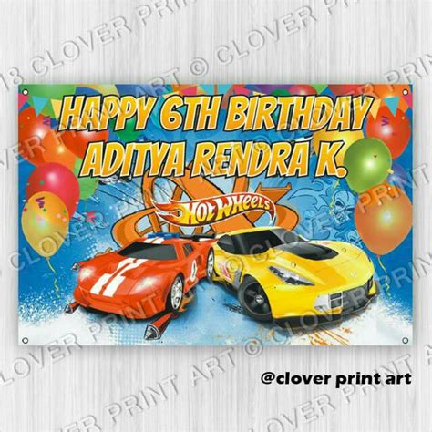 Jual Backdrop Background Ulang Tahun Anak Hot Wheels Shopee Indonesia