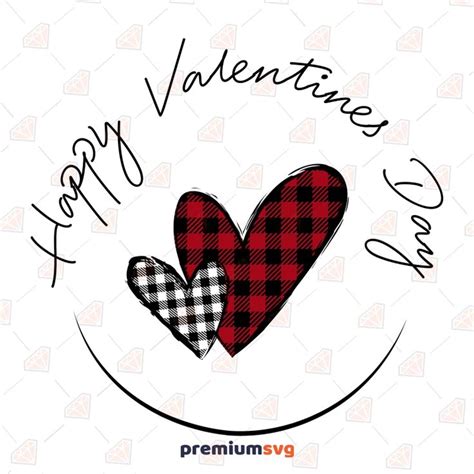 Happy Valentines Day SVG Buffalo Plaid Hearts SVG