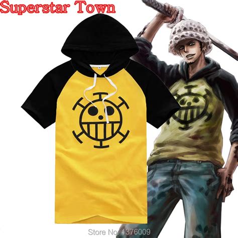 One Piece Trafalgar Law T Shirts Cosplay Yellow Hoody T Shirt Costumes