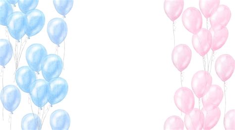 Premium Photo Banner Blue Pink Balloons Boy Girl Birthday Surprise