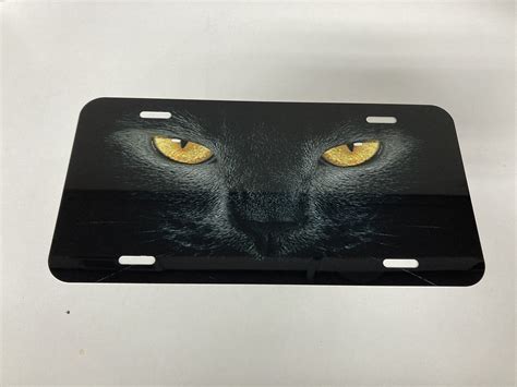 Black Cat License Plate Etsy