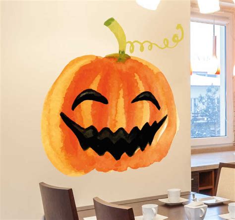 Smiling Pumpkin Halloween Wall Sticker Tenstickers