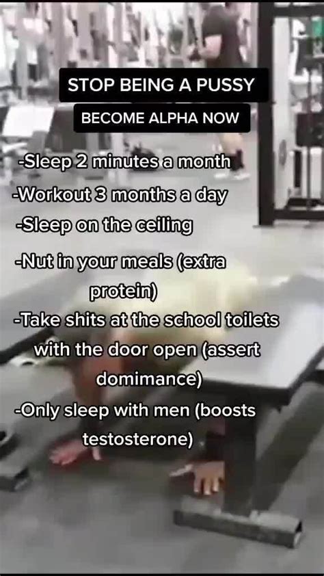 Be A STOP BEING PUSSY BECOME Ai PHA NOW Sleep Minutes Month Workout Months A Day Sleep On